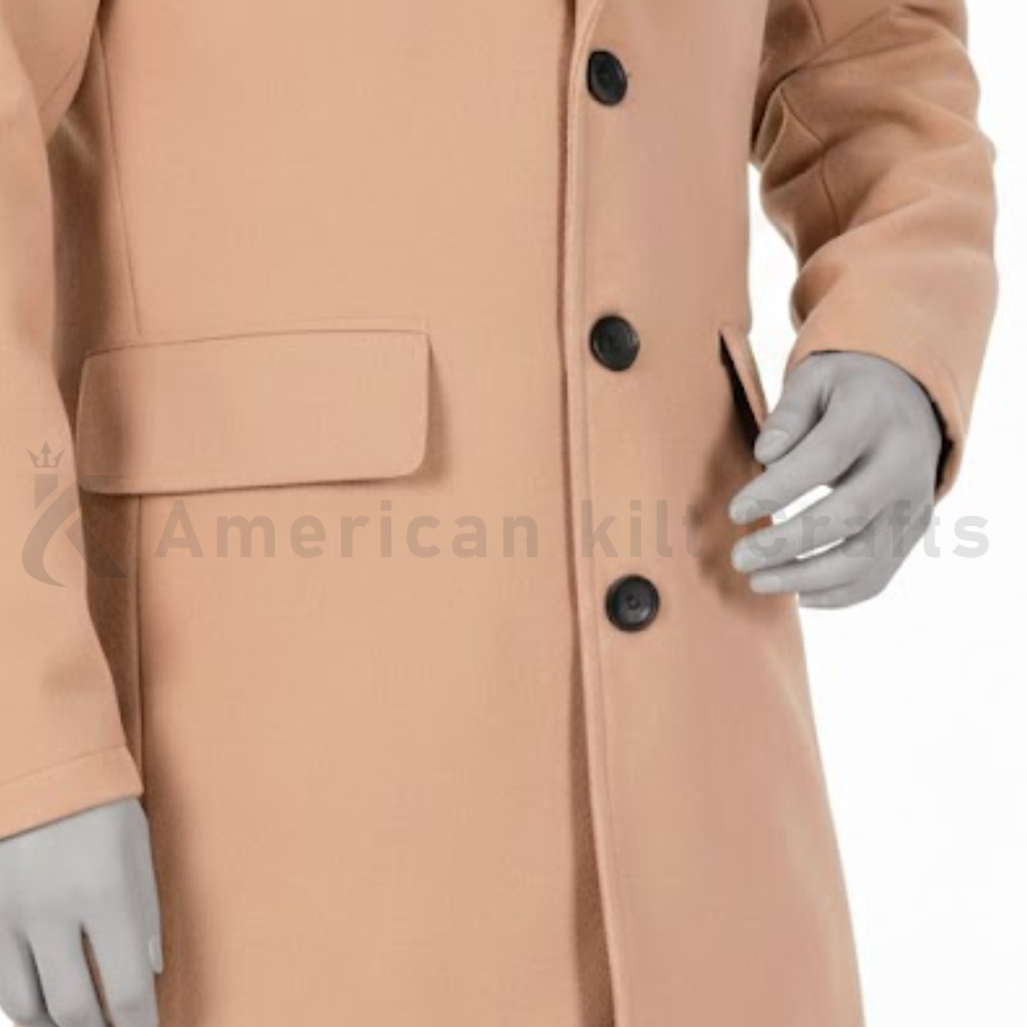 Men’s Wool Blend Peacoat | Business Mid Length Winter Coat