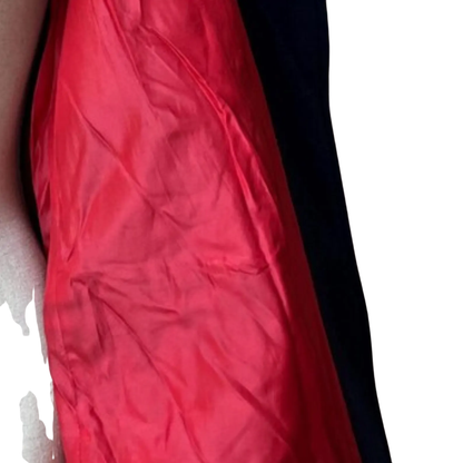 Women’s Rare French Navy Jacket – Red Satin Lined Vintage Wool Pea Coat