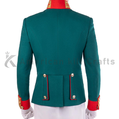 Men's Imperial Russian Guard Officer Tunic | Dark Emerald Military Costume