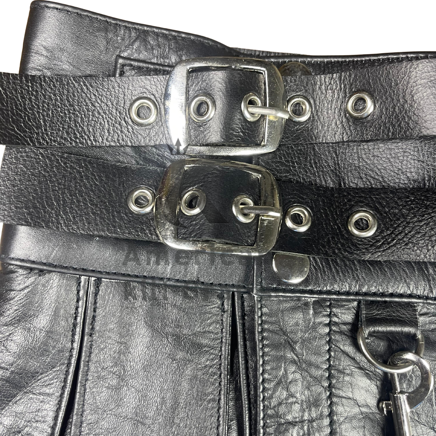 Men’s Black Leather Kilt with Sporran – Gothic Steampunk Highland Utility Kilt