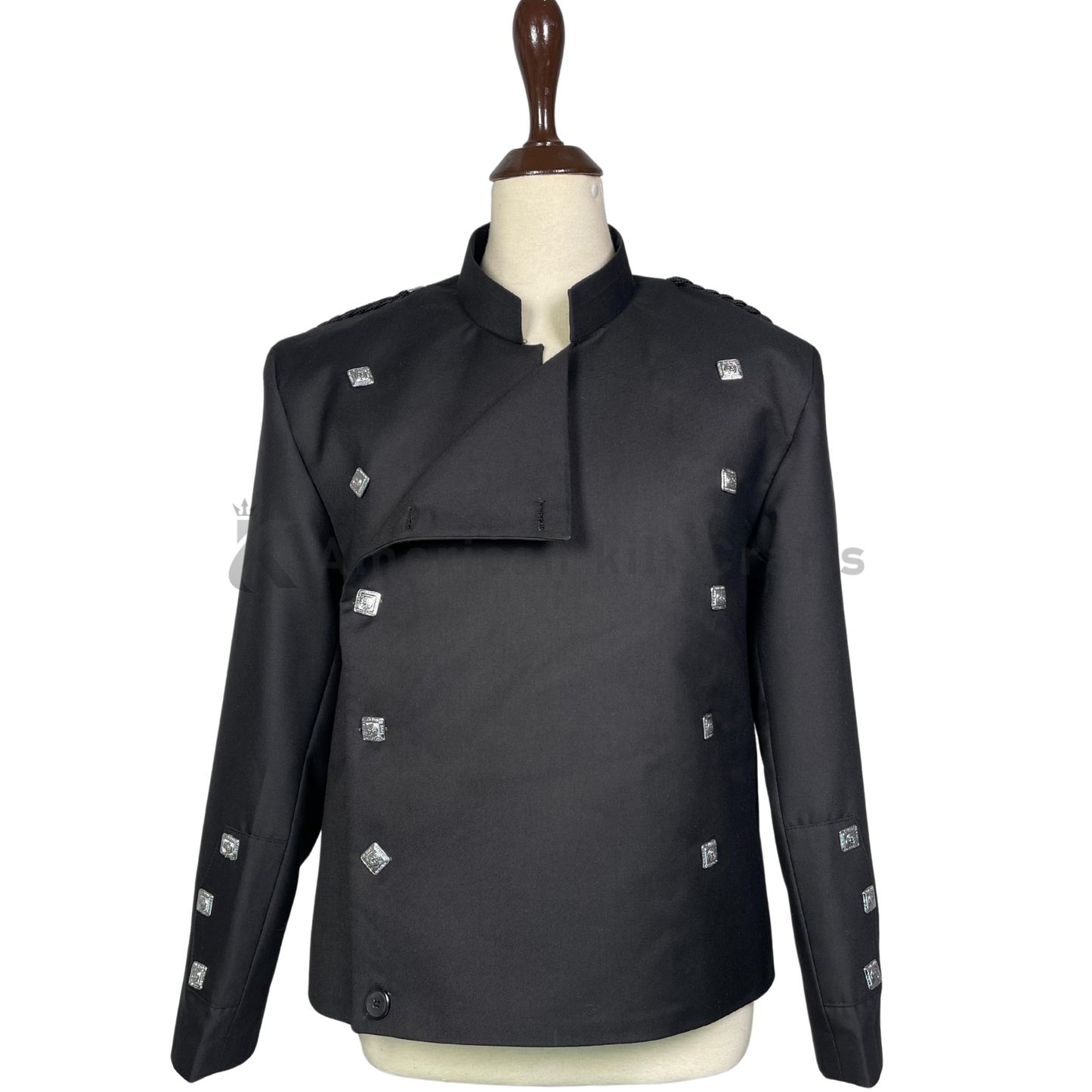 Black Montrose Doublet Kilt Jacket | Traditional Scottish Highland Dress Coat | Men’s Double-Breasted Formal Evening Jacket