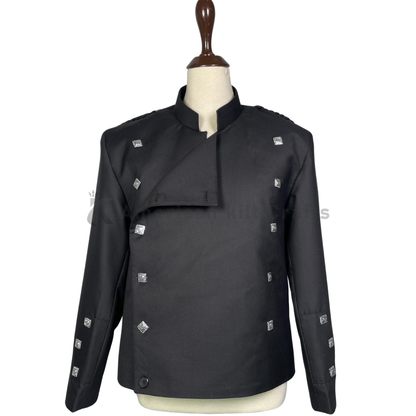 Black Montrose Doublet Kilt Jacket | Traditional Scottish Highland Dress Coat | Men’s Double-Breasted Formal Evening Jacket