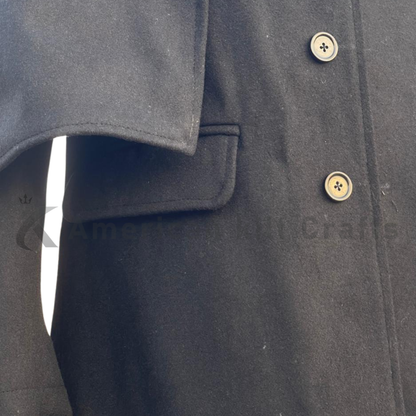 Men’s Black Wool Inverness Cape Coat – Victorian Sherlock Holmes Cloak | Long Victorian Christmas Coat