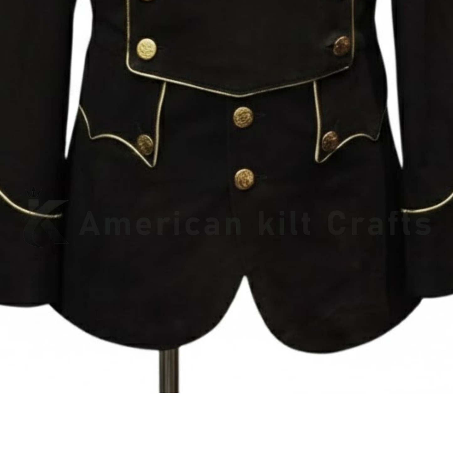 Men’s Black Military Jacket with Gold Buttons-Bonaparte style jacket