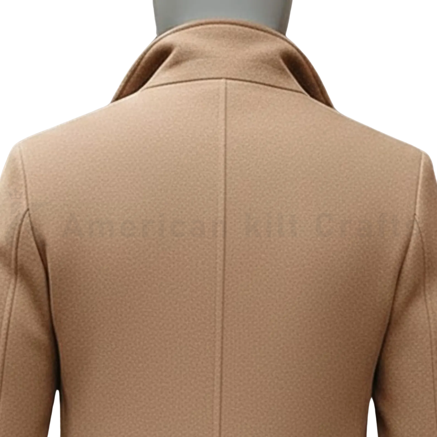 Men’s Classic Camel Wool Overcoat – Double-Breasted Knee-Length Winter Coat