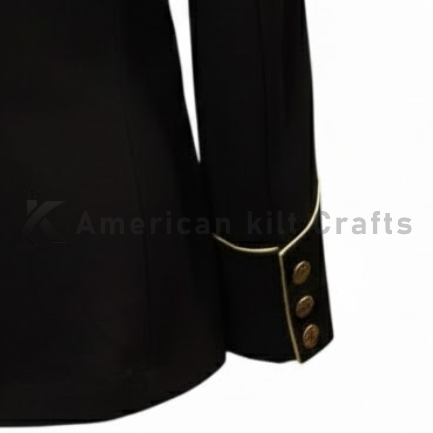 Men’s Black Military Jacket with Gold Buttons-Bonaparte style jacket