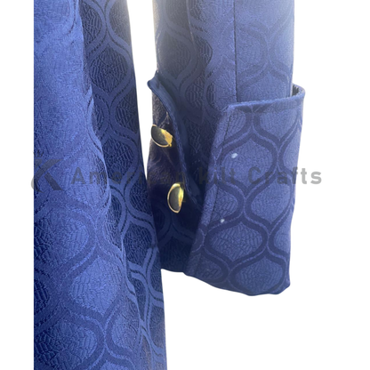 Men’s Steampunk Navy Trench Coat | Victorian Gothic Tailcoat Jacket | Vintage Military Frock Coat Costume | Retro Cosplay & Theater Uniform