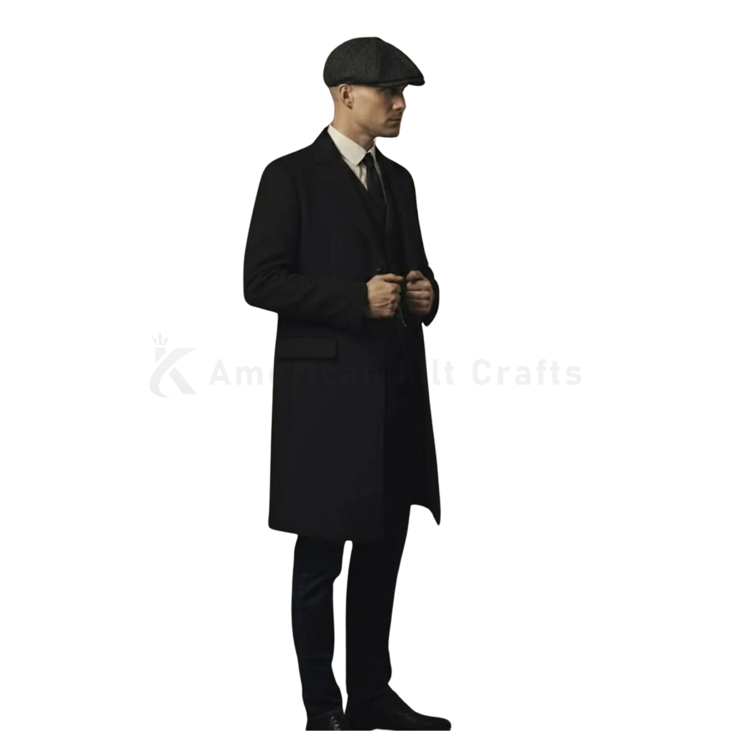 Men’s Peaky Blinders Wool Overcoat – Thomas Shelby Inspired Trench Coat
