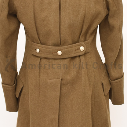 Men's British Military Heavy Wool Greatcoat - 1951 Double-Breasted Winter Coat