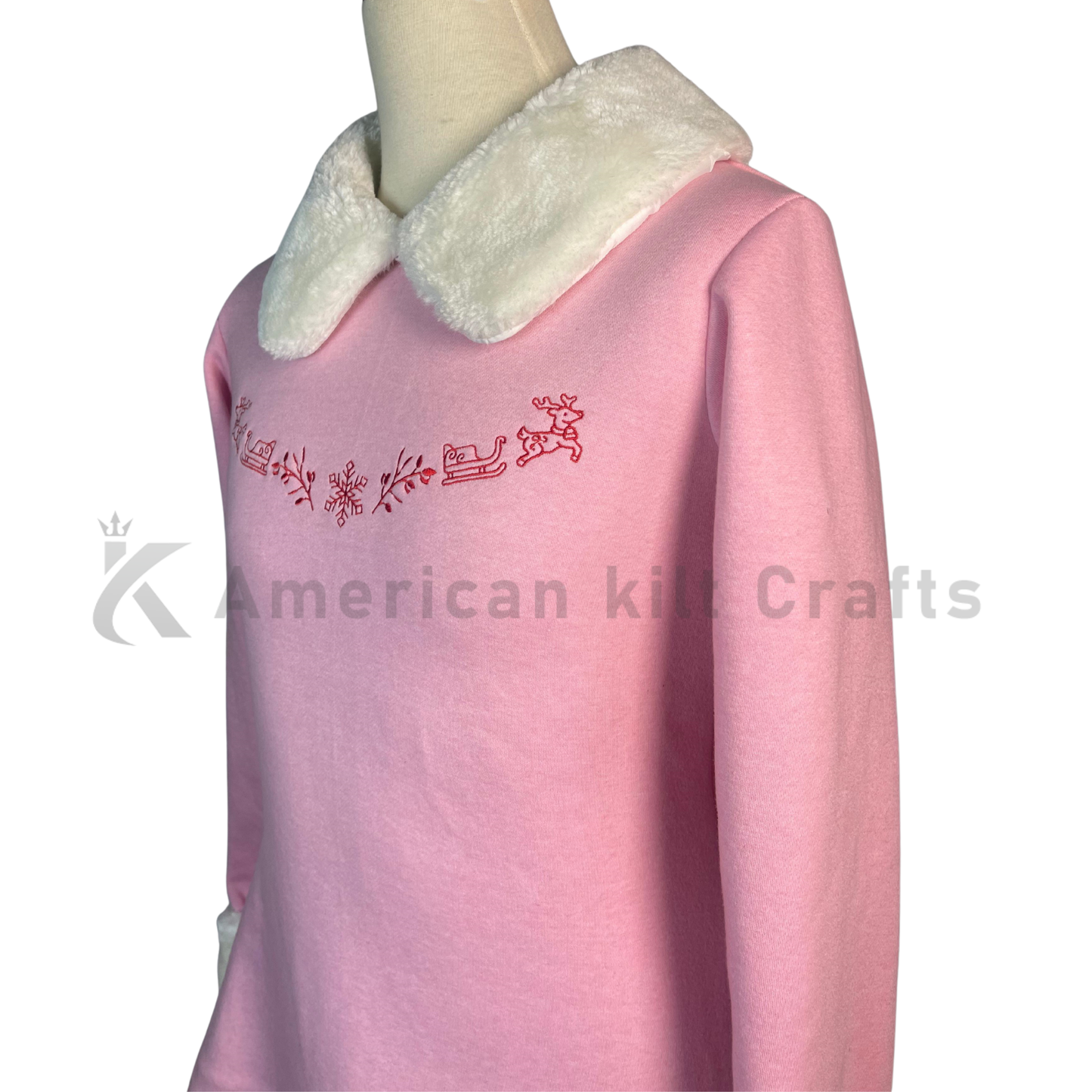 Women's Pink Elf Cheer Costume Dress | Christmas Fur Trim Outfit | Cute Holiday Cosplay Santa Helper Dress