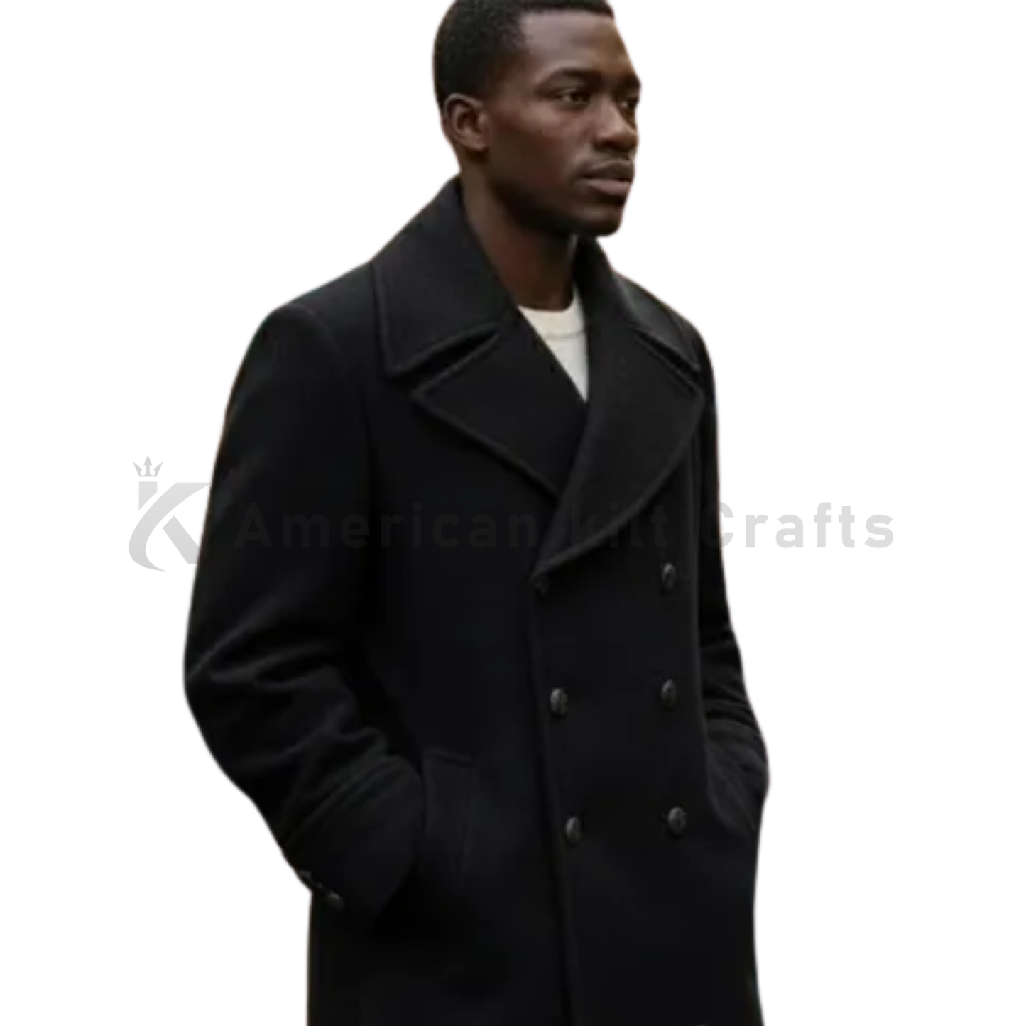 Men’s Full-Length Premium Wool Overcoat - Classic Double-Breasted Business Coat