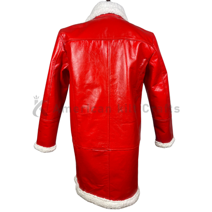 Christmas Chronicles Santa Coat |  Premium Red Faux Leather Winter Coat– Stylish Warm Santa Style Jacket
