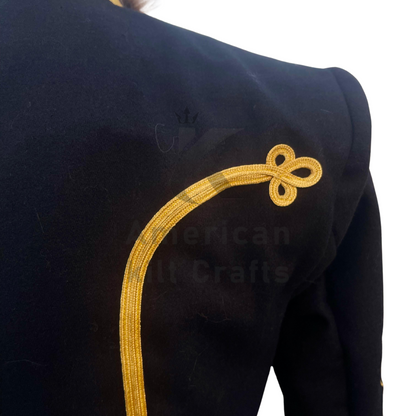 Napoleonic Hussar Military Jacket with Gold Braid – Vintage 18th Century Pelisse Uniform Tunic | Men’s Fashion Band & Parade Coat