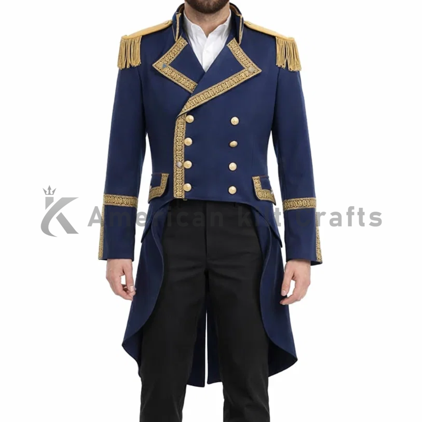 Men’s Hamilton Inspired Military Tailcoat Jacket - Gothic Victorian Costume Uniform