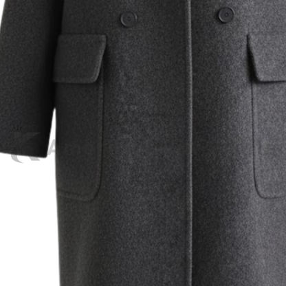 Women’s Double Breasted Long Pea Coat - Wool Blend Winter Overcoat