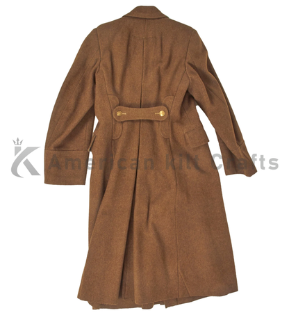 Men’s Long Military Greatcoat - Classic Double-Breasted Wool Winter Overcoat