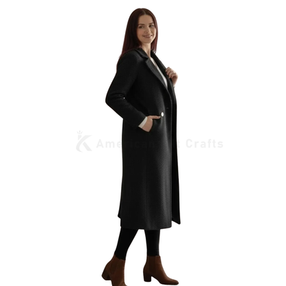 Women’s Double Breasted Long Wool Overcoat –  Street Style Coat
