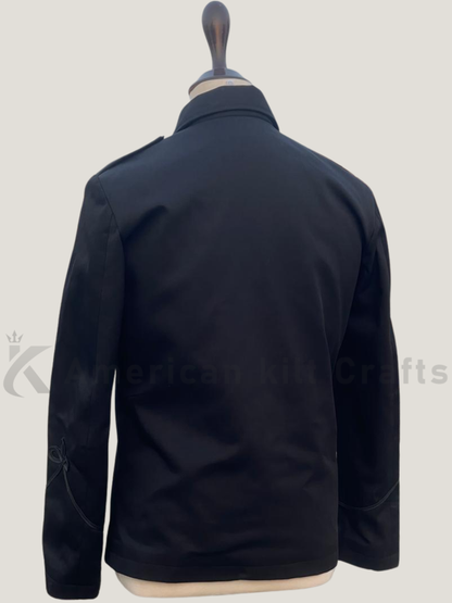 Men’s Black Military Parade Jacket | Gothic Steampunk Hussar Band Coat | Vintage Officer Costume Uniform for Cosplay & Fashion