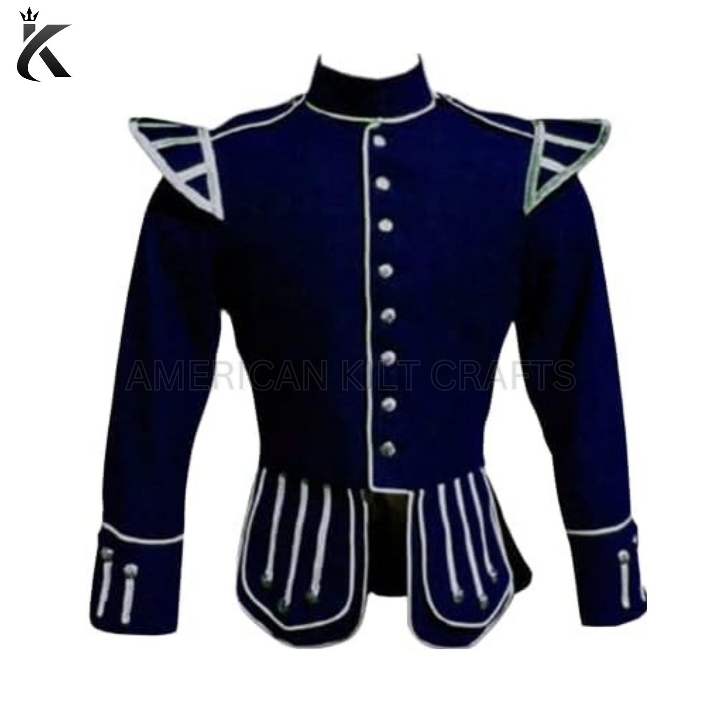 Traditional Scottish Navy Blue Highland Drummer Doublet jacket - Designed for the Modern Drummer