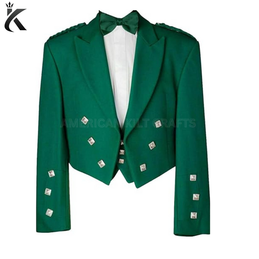 Premium Prince Charlie Jacket With Waistcoat Green Color High Quality Jacket