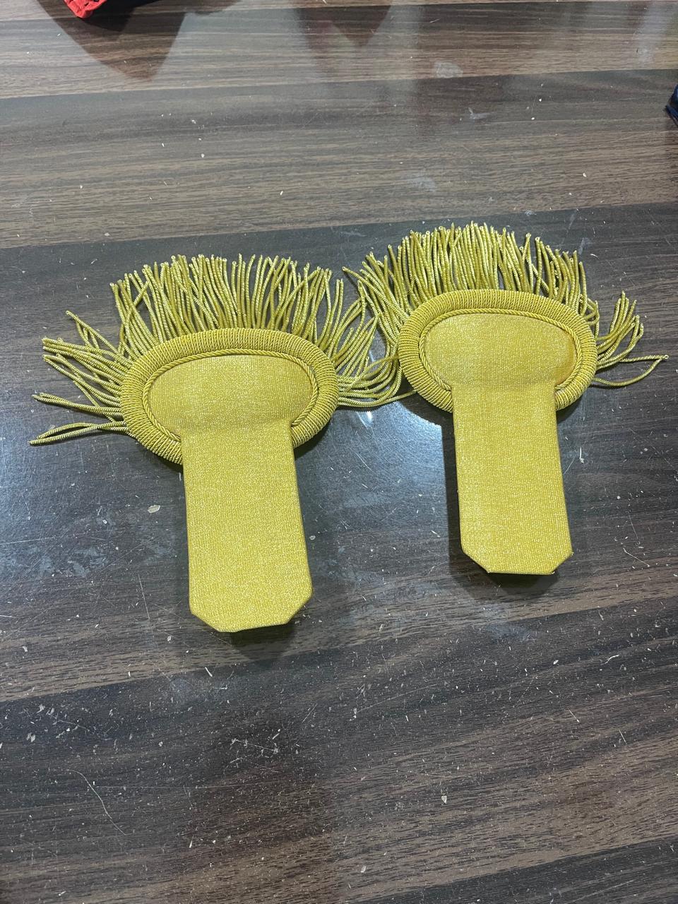 Gold Military Epaulettes for Jacket Shoulders – Ceremonial Shoulder Boards with Gold Fringe for Hussar, Parade, Band & Costume Uniforms