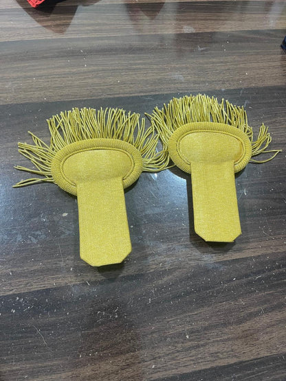 Gold Military Epaulettes for Jacket Shoulders – Ceremonial Shoulder Boards with Gold Fringe for Hussar, Parade, Band & Costume Uniforms
