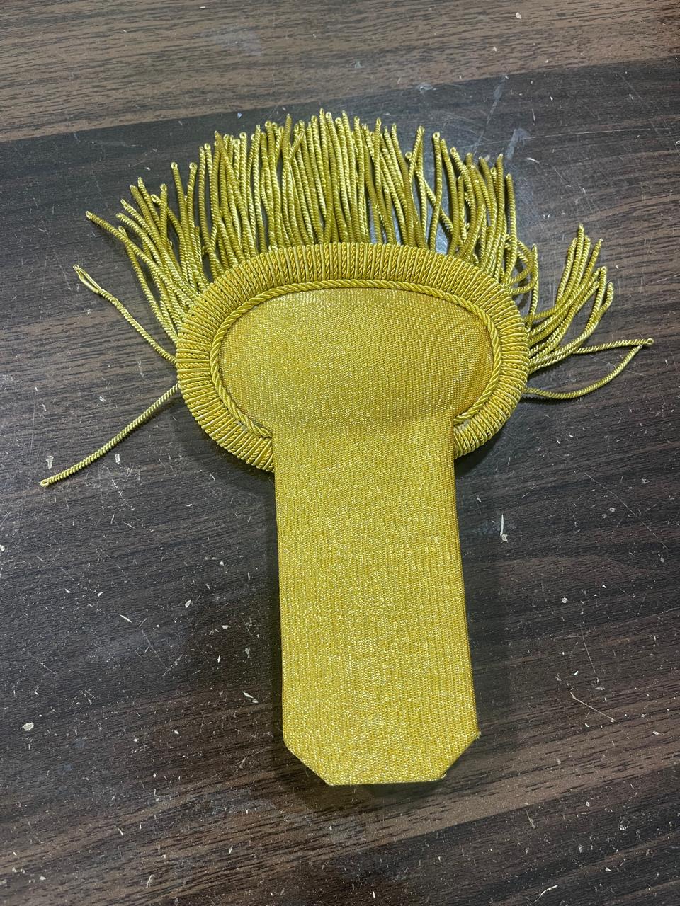 Gold Military Epaulettes for Jacket Shoulders – Ceremonial Shoulder Boards with Gold Fringe for Hussar, Parade, Band & Costume Uniforms