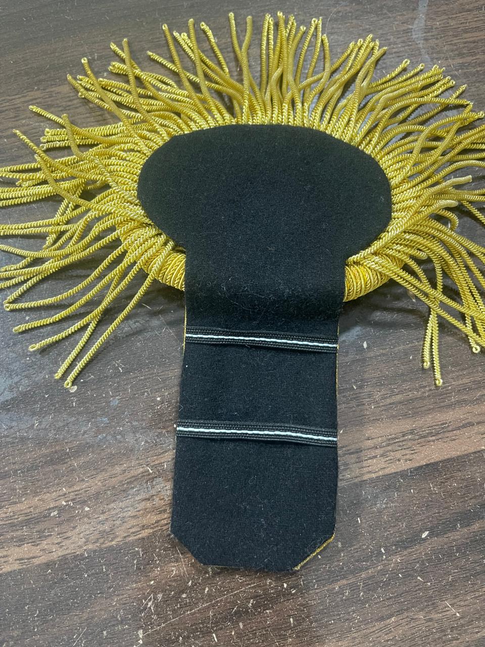 Gold Military Epaulettes for Jacket Shoulders – Ceremonial Shoulder Boards with Gold Fringe for Hussar, Parade, Band & Costume Uniforms