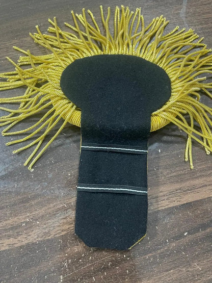 Gold Military Epaulettes for Jacket Shoulders – Ceremonial Shoulder Boards with Gold Fringe for Hussar, Parade, Band & Costume Uniforms