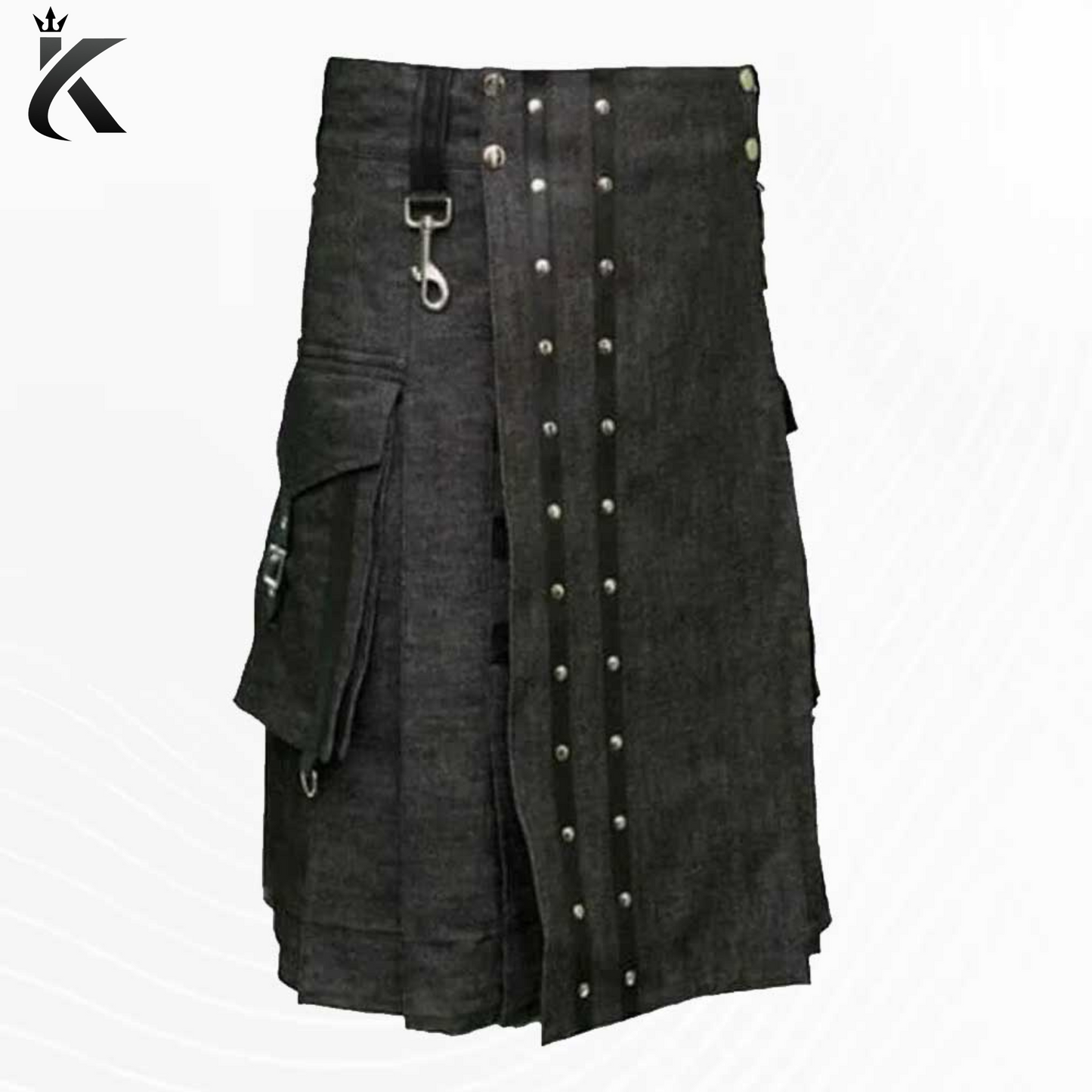 Premium Scottish Modern Denim Kilt With Straps - Built to Last, Comfortable to Wear