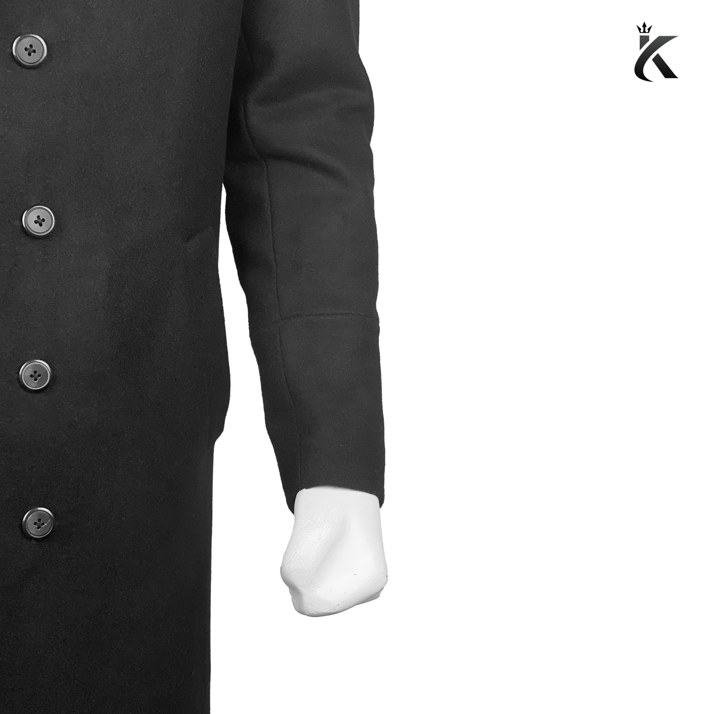 Mens Black Long Overcoat - Vintage Long Trench Coat for Men - Mens Business Casual Slim Fit Coat - Windbreak Winter Outwear Wool Coat