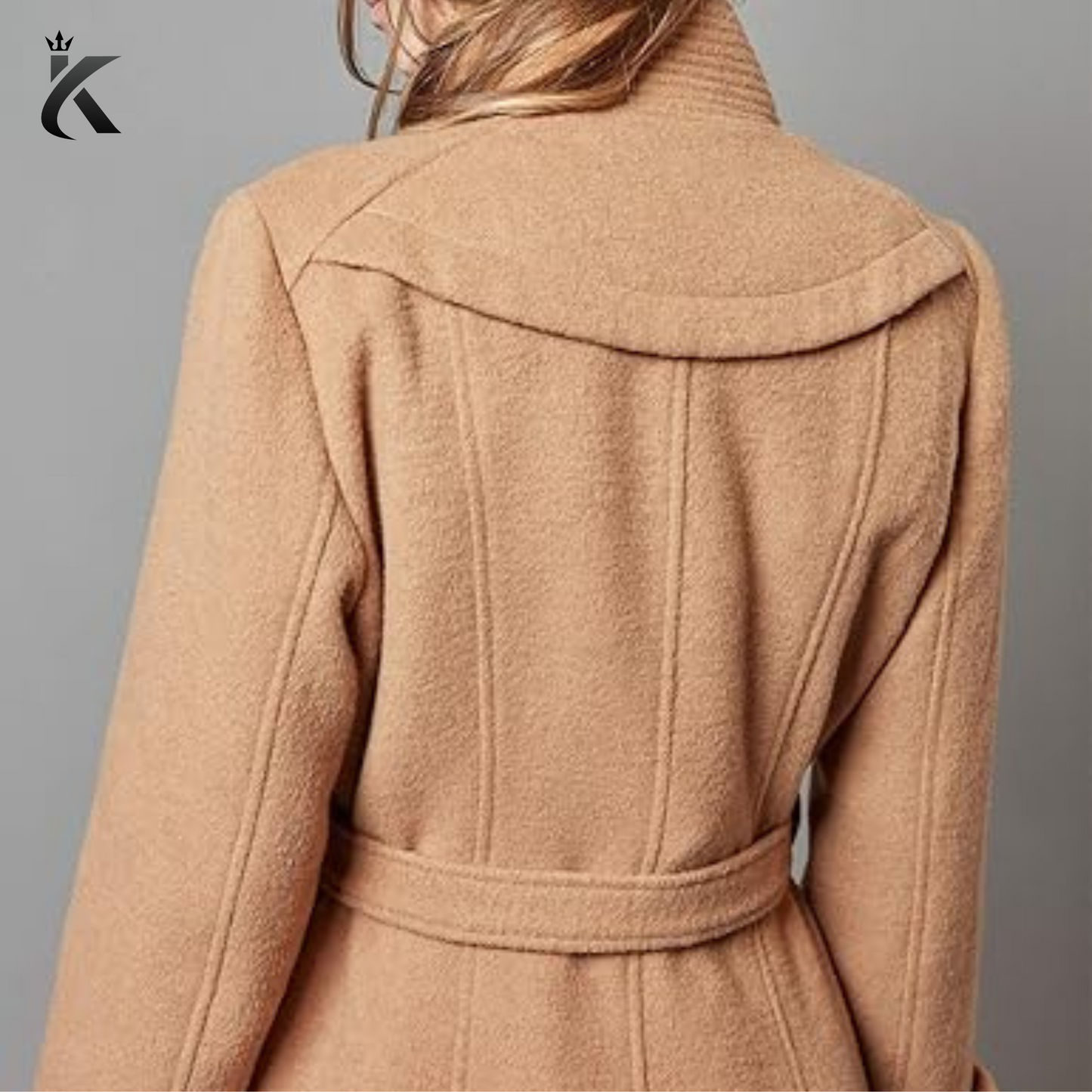 Women's Wool Trench Coat Winter Double-Breasted Jacket with Belts - Elite Long Coat