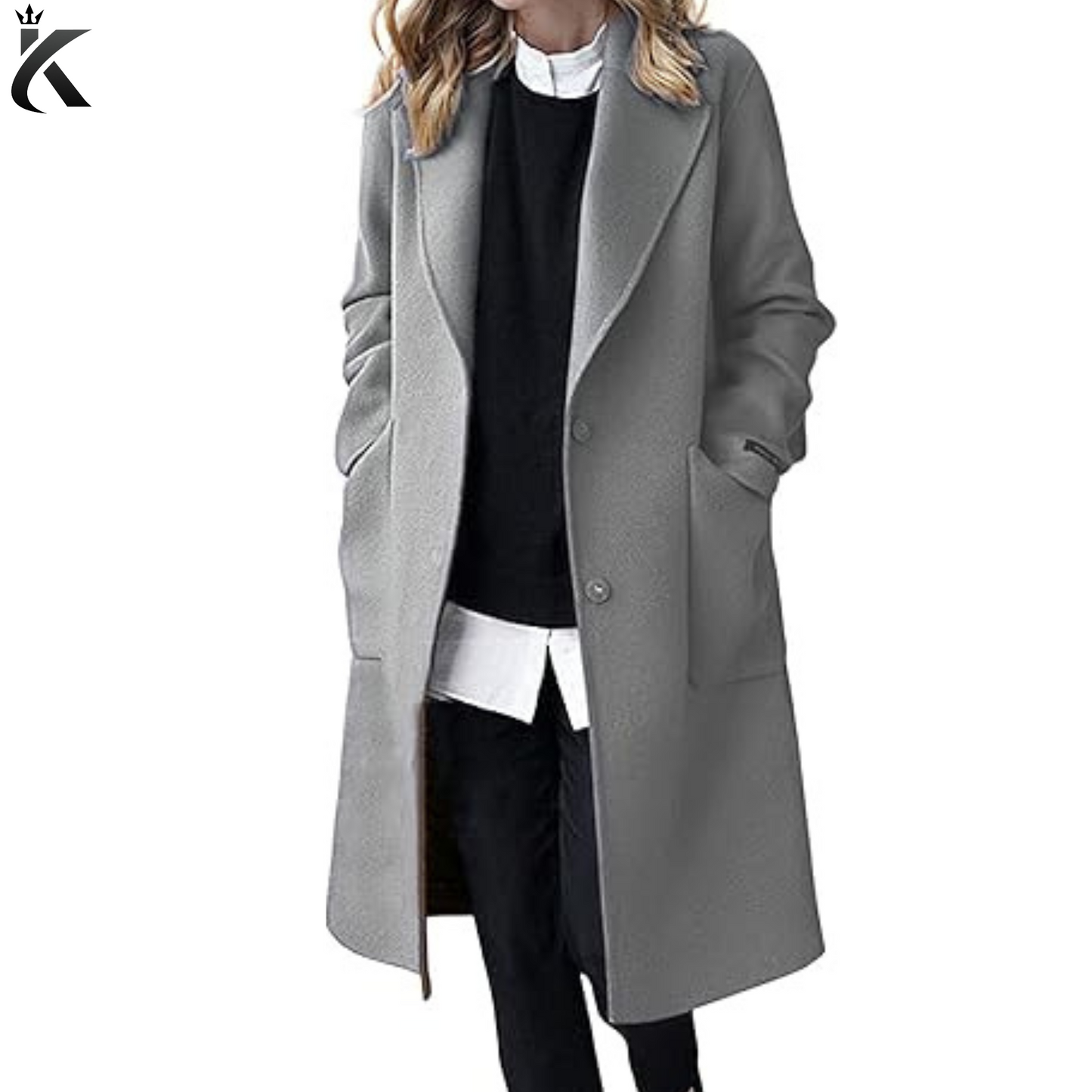 Women's Winter Casual Single Breasted Long Wool Coat Formal Office Wool Overcoat - Premium Trench Coat