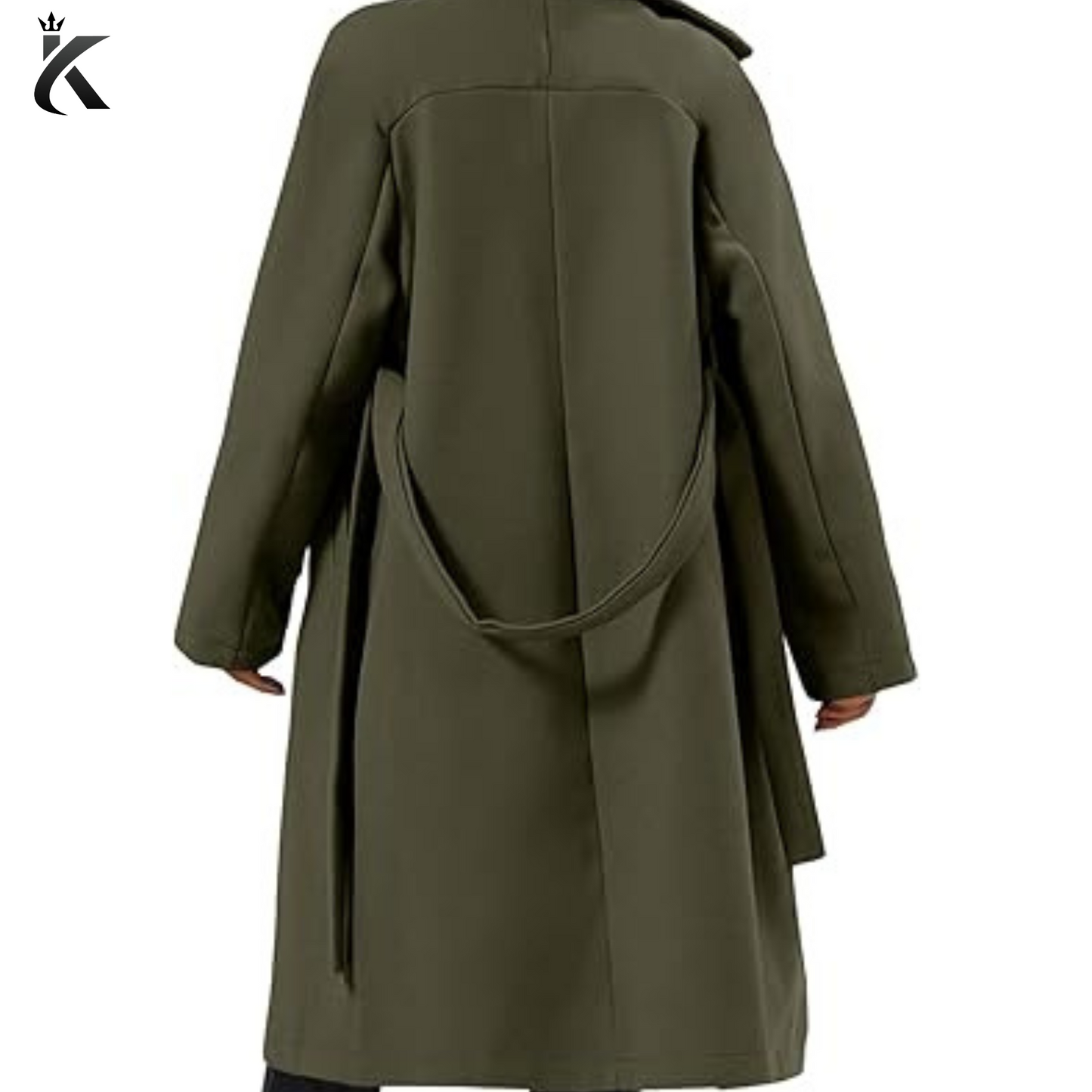 Women's Elegant Wool Pea Coat Lapel Collar - Double Breasted Mid-Long Winter Overcoats with Belted Pockets - Premium Quality Longcoat