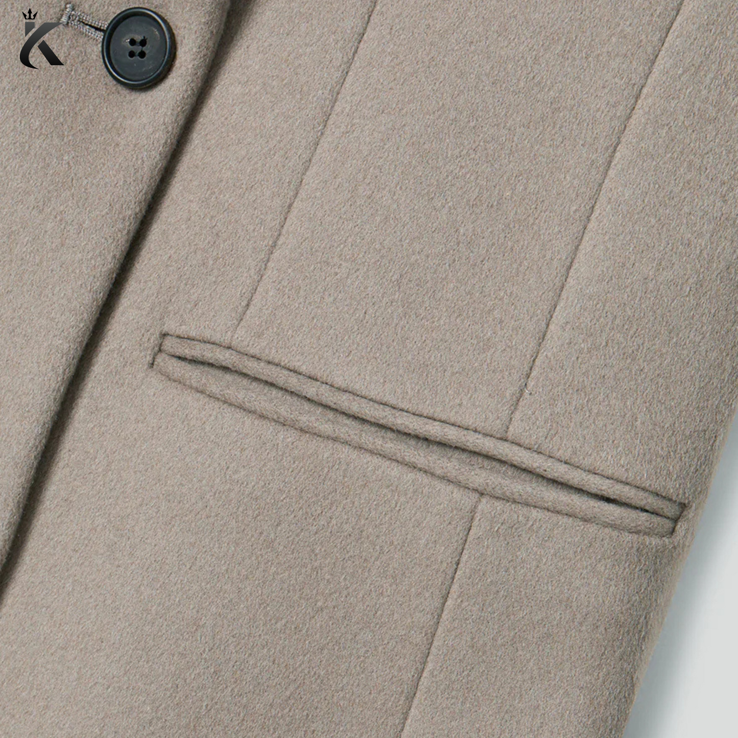 Premium Notch Lapel Double Breasted Long Wool Cashmere Blend Women's Overcoat - Women's Trench Coat