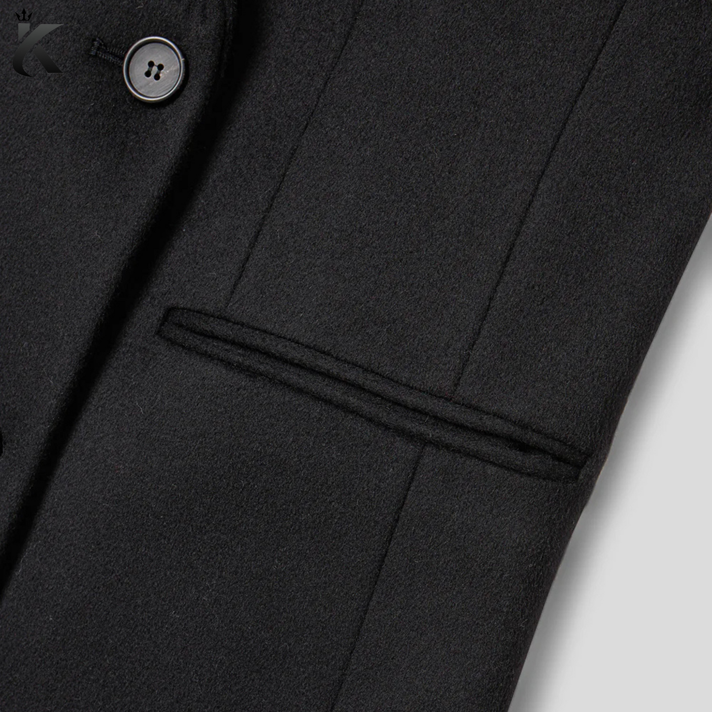 High Quality Fabric Women's Notch Lapel Double Breasted Long Wool Cashmere Blend  Overcoat - Women's Trench Coat