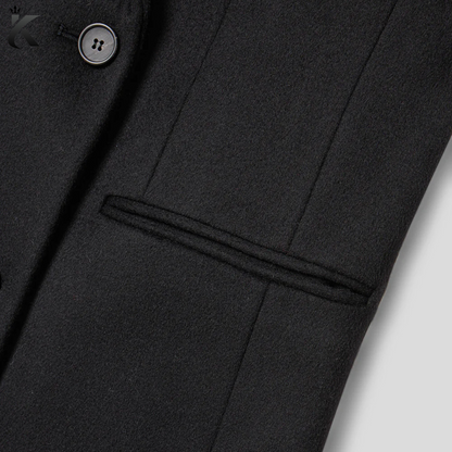 High Quality Fabric Women's Notch Lapel Double Breasted Long Wool Cashmere Blend  Overcoat - Women's Trench Coat