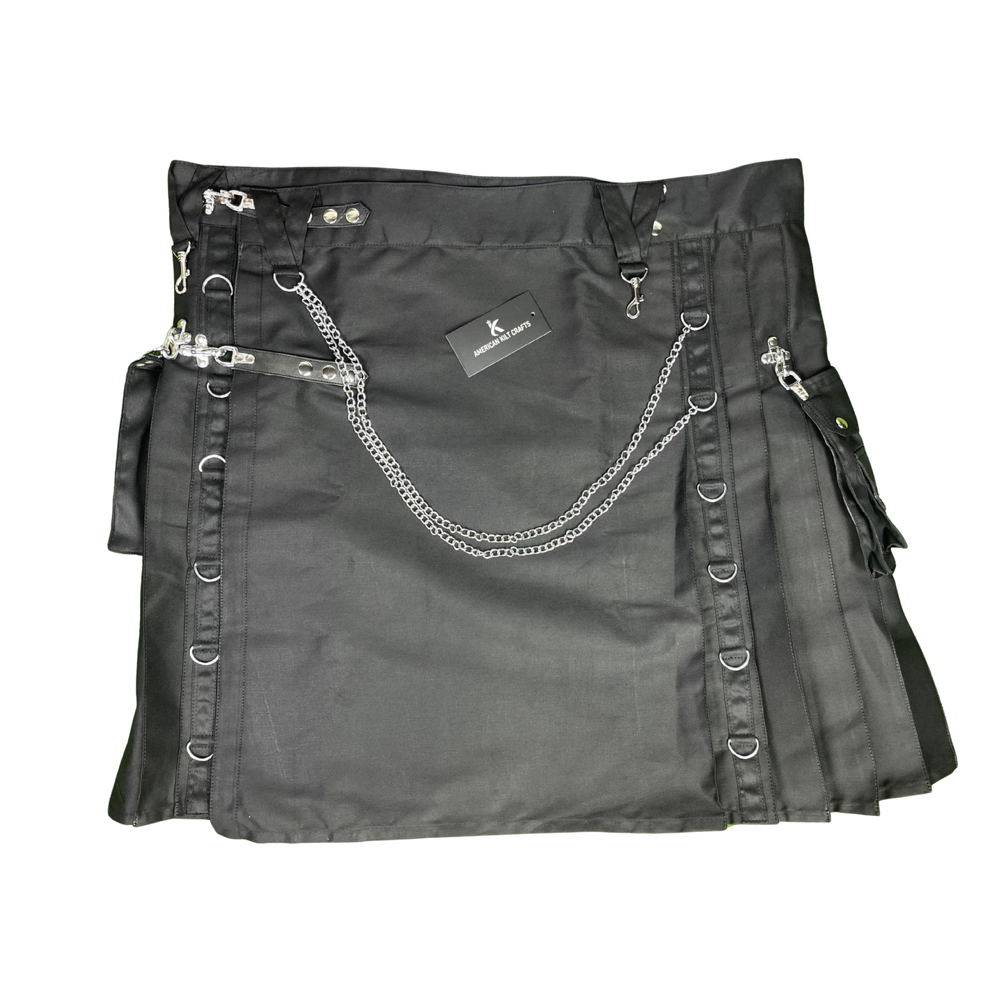 Black Men's Utility Kilt with Detachable Pockets | Modern Tactical & Hybrid Kilt