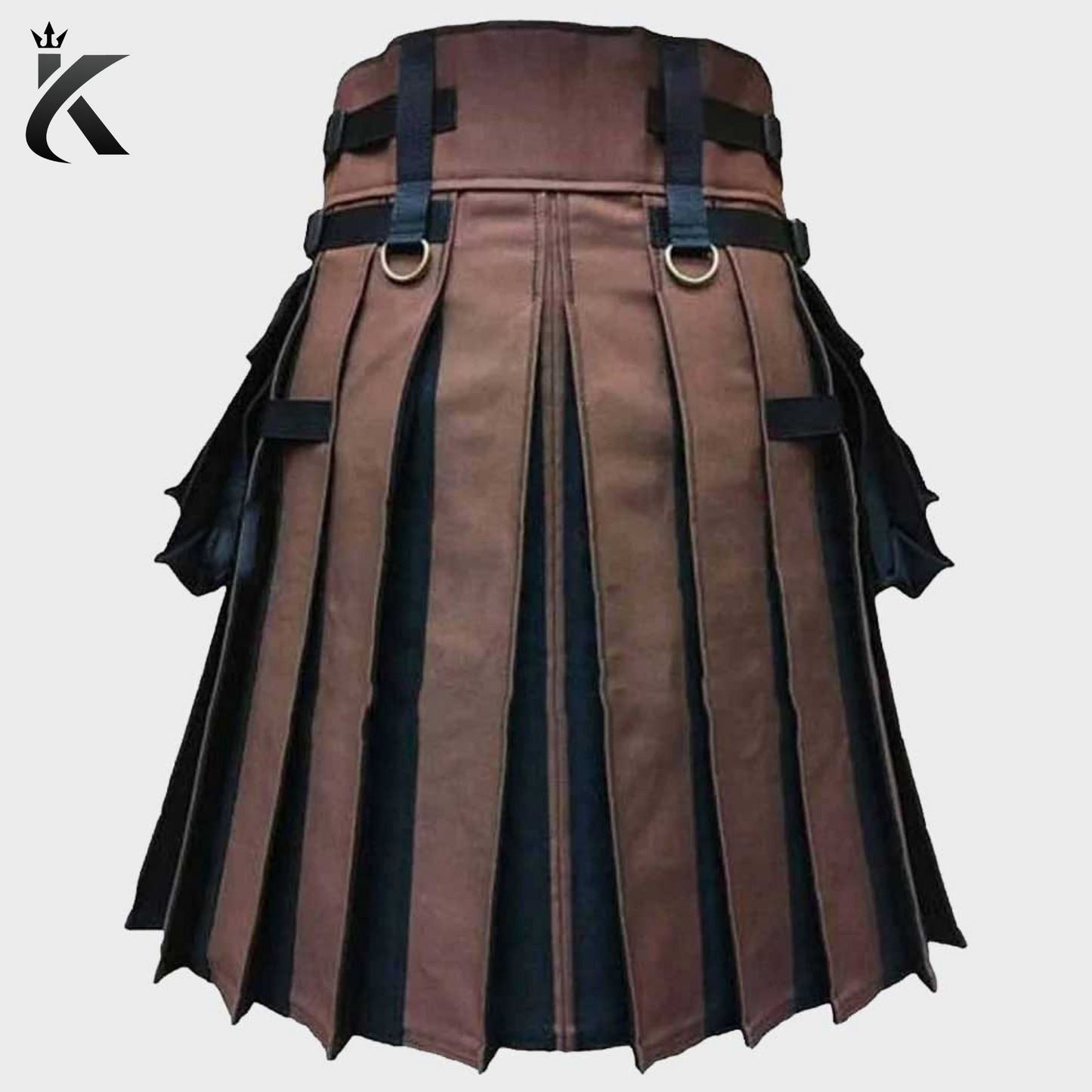 Handmade Black And Brown Hybrid Fashion Kilt - Masterfully Crafted