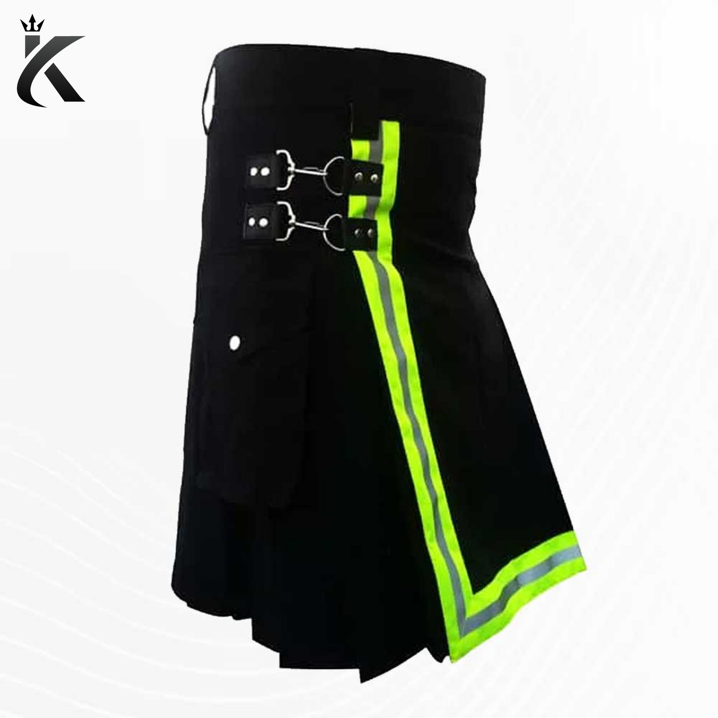 Premium Scottish Black Utility Firefighter Kilt -  Honoring Tradition