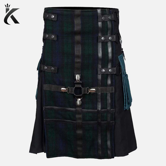 Premium Scottish Black Watch Hybrid Tartan Kilt - Made to Order