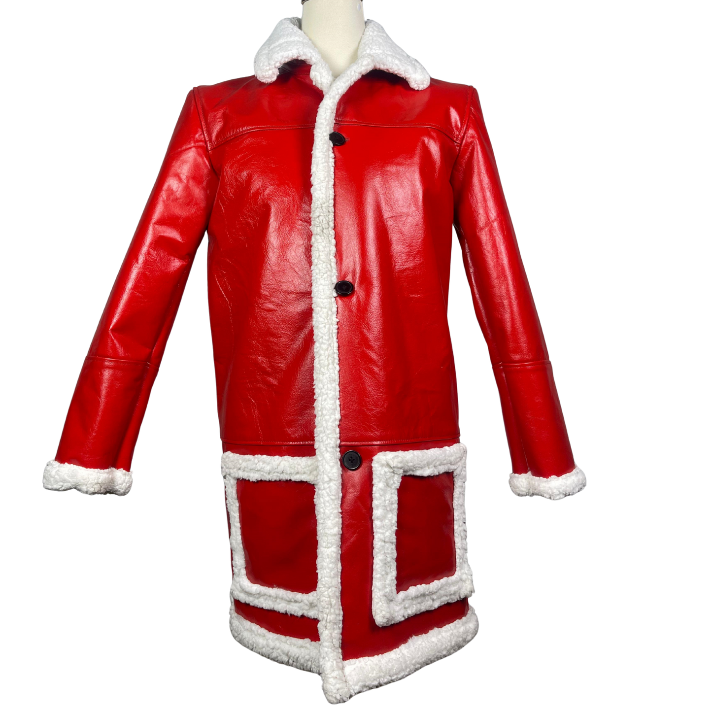 Christmas Chronicles Santa Coat |  Premium Red Faux Leather Winter Coat– Stylish Warm Santa Style Jacket