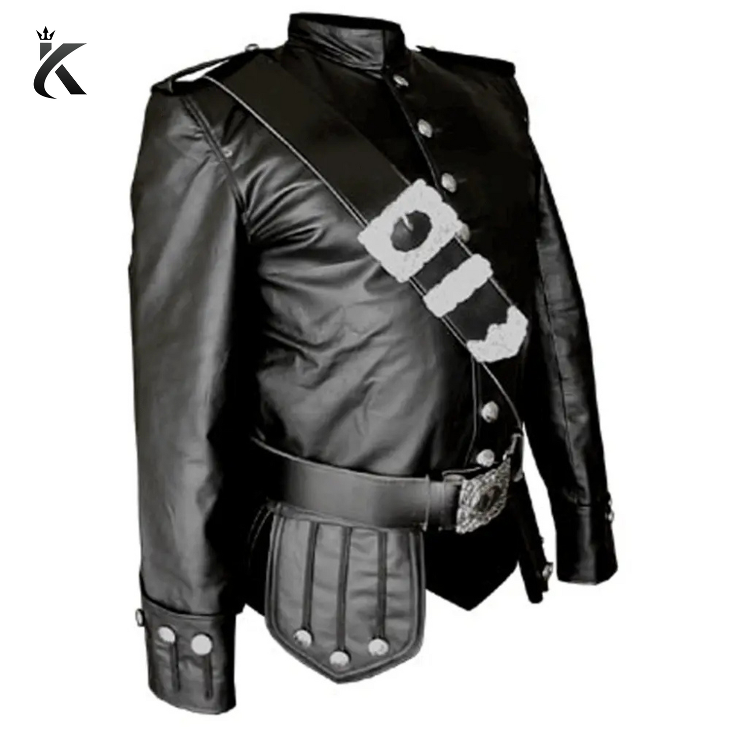 Genuine Black Leather Scottish Doublet Jacket -A Legacy of Luxury