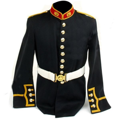 Men's British Royal Marines Wool Uniform Jacket | Black Military Parade Coat | Ceremonial Officer Tunic