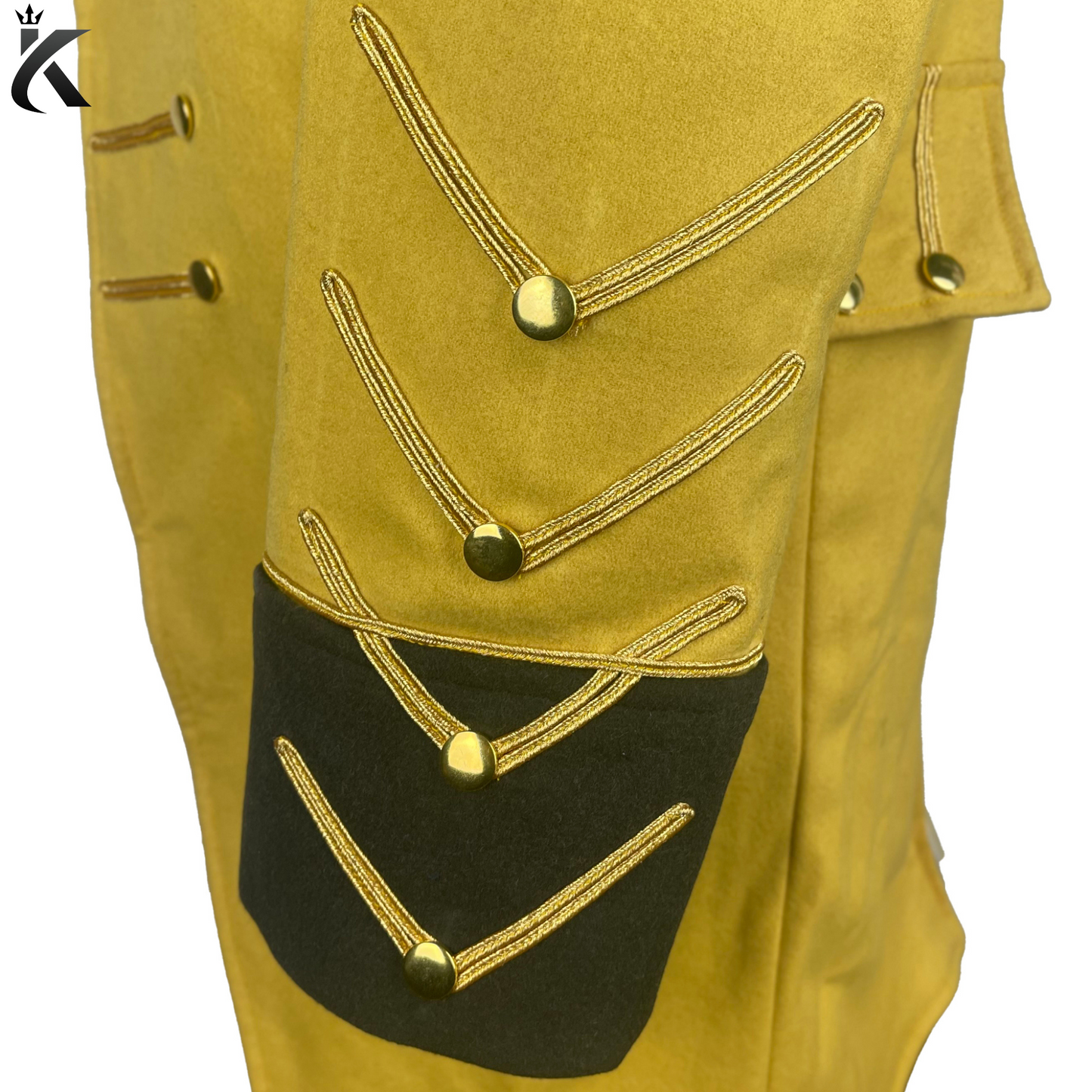 Premium 1787-1792 Tailcoat - Men's Yellow wool Tailcoat - Evolution Fashion 18th century Tailcoat - British war jacket - Military civil war jacket