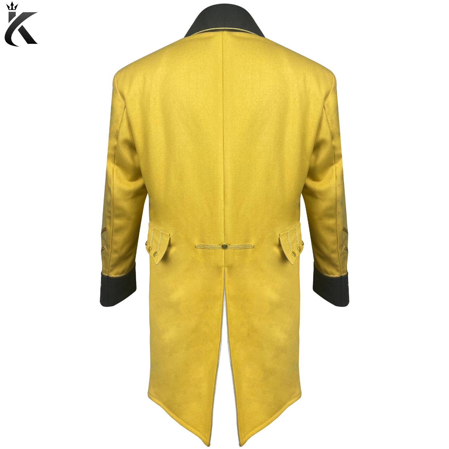 Premium 1787-1792 Tailcoat - Men's Yellow wool Tailcoat - Evolution Fashion 18th century Tailcoat - British war jacket - Military civil war jacket