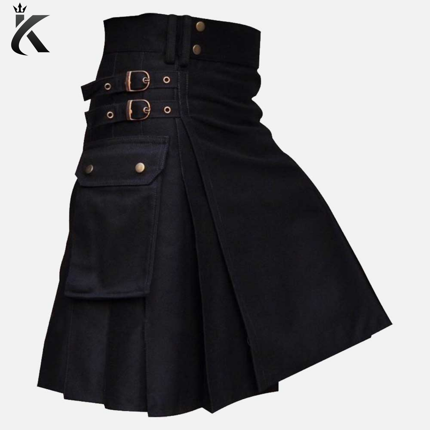 Premium Scottish Black Utility Wedding Kilt For Men - The Versatile Kilt for Modern Living