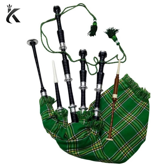 Scottish National Green Bagpipe Rosewood or Black Finish - A Sound of Tradition