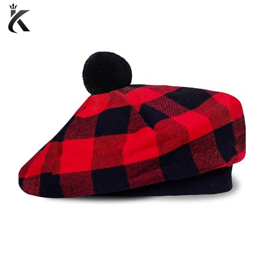 Scottish Traditional Acrylic Wool Tammy Hat Flat Bonnet Kilt Many Tartans - A piece of history, on your head