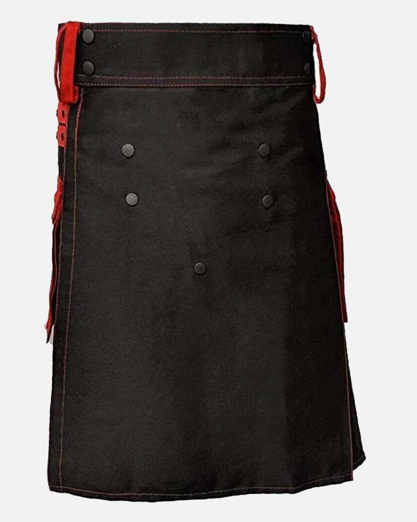 Premium Scottish Red and Black Utility Kilt For Sale - Redefining Highland Fashion